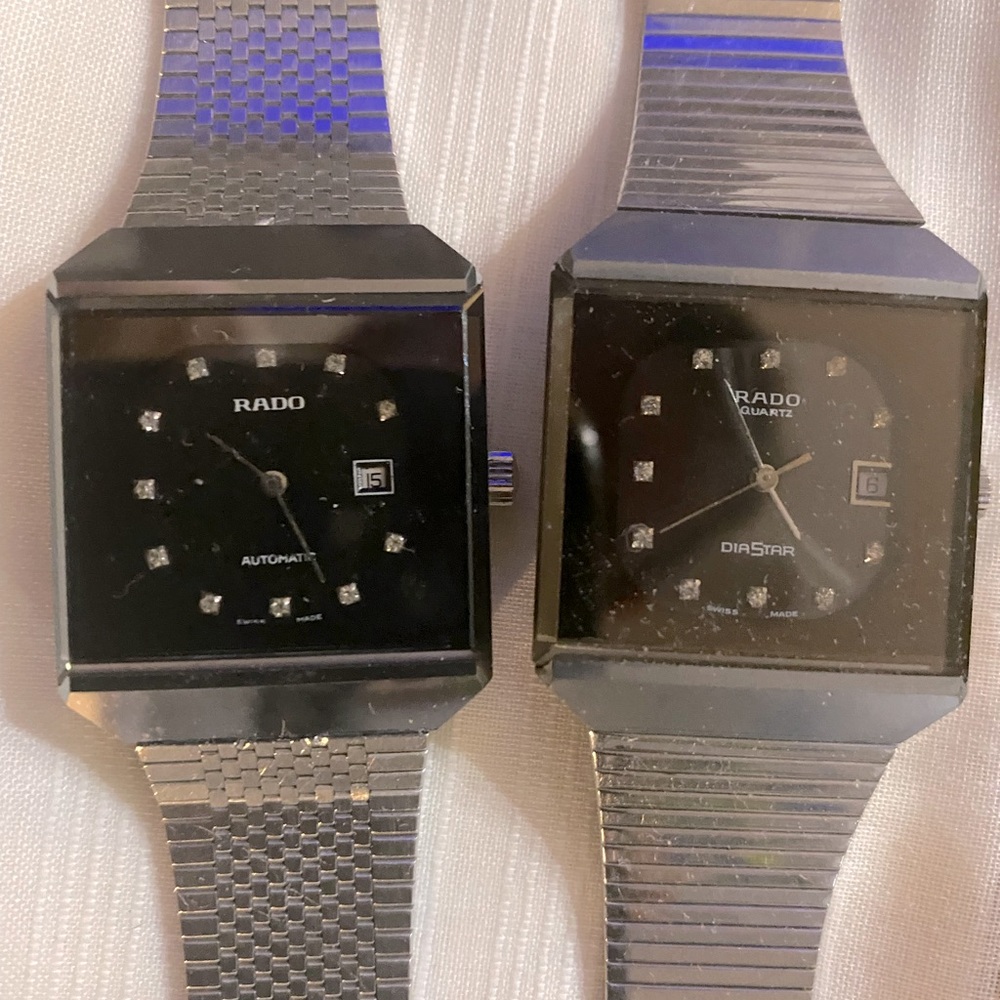 2 Rado Diastar Vintage watches one automatic and one not Beautifil Rare